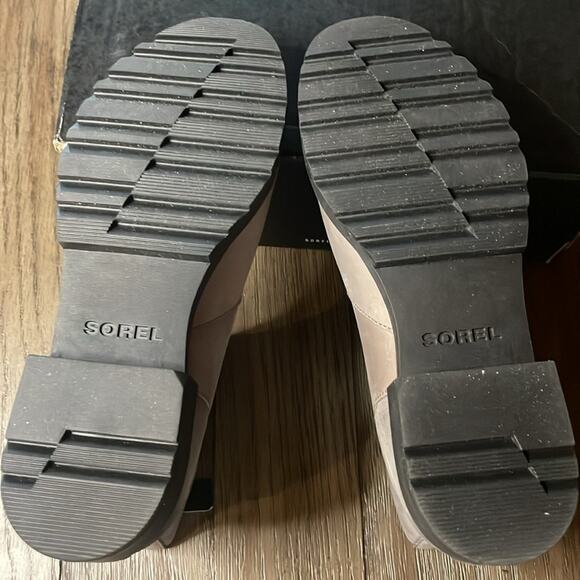 NIB SOREL Emelie II Leather Ankle Boot Quarry/black - womens size 8.5 - Picture 11 of 12